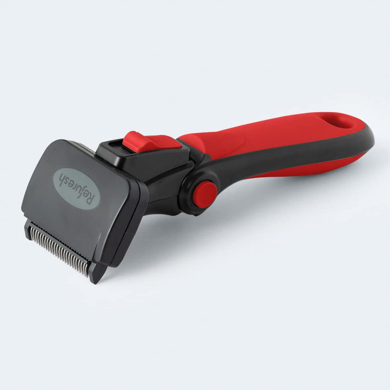 Deshedding Dog Brush for Long Hair (Small,Red) – Gentle Deshedding tool for Dogs & Cats – Reduces shedding, without damaging topcoat. Removes Loose Fur & Dead Undercoat. Small red - PawsPlanet Australia