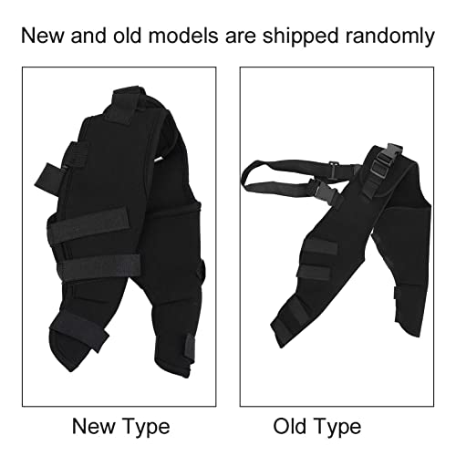 Tbest Knee Brace Dog Cruciate Ligament Tear, Dog Hip Bandage Rear Legs for Small Dogs, Double Knee Cross Ligament Support, Wound Protection, Leg Back, Adjustable Knee Support for Recovery of the Hind Legs of Dogs HJ25 rear double leggings black S