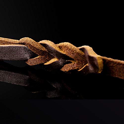 Genuine Leather Dog Leash, Braided Heavy Duty Leash,Soft and Durable for Small Medium Large Dogs Walking and Trainning 5.5 Feet 5.5 feet*1/2" Brown-1/2" - PawsPlanet Australia