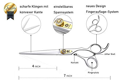 Dream Reach Professional 7" Dog Grooming Scissors - JP-440C Stainless Steel Pet Hair Cutting Shears for Trimming 7 Inch-straight Scissors - PawsPlanet Australia