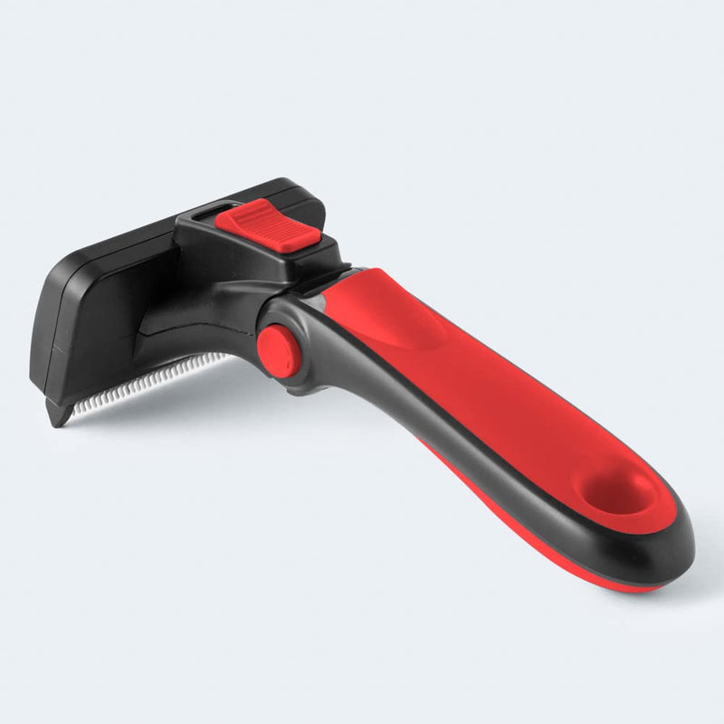 Deshedding Dog Brush for Short/Medium Hair (Medium,Red) – Gentle Deshedding tool for Dogs & Cats – Reduces shedding, without damaging topcoat. Removes Loose Fur & Dead Undercoat. red Medium - PawsPlanet Australia