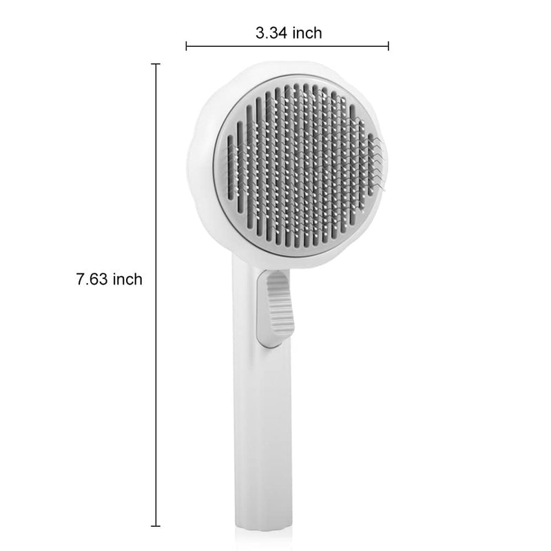Pet Grooming Brush,Cat Brush for Shedding,Self Cleaning Slicker Brush for Short and Long Haired Dogs Cats Rabbits,Dog Brush Gently Removes Loose Undercoat, Mats and Tangled Hair-Pumpkin White Pumpkin-White - PawsPlanet Australia