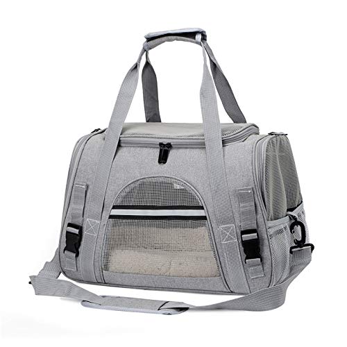 Cat Carriers, Dog Carriers, Pet Carriers – Airline-Approved Soft-Sided Bag for Cats & Small Dogs (Up to 15 lb), Foldable, Breathable Mesh, Privacy Cover, Washable & Lightweight grey - PawsPlanet Australia
