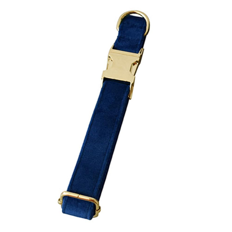 JAY D.L Dog Collar and Leash Set，Soft & Comfy Velvet Dog Collars with Heavy Duty Metal Buckle and Matching Lead Adjustable for Small Medium Large Dogs (Large, Royal Blue) - PawsPlanet Australia