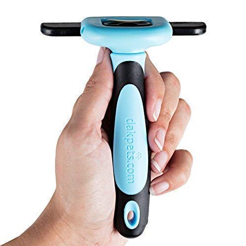 DakPets Pet Deshedding Tool | Professional Cat and Dog Brush for Shedding | Fur Deshedding Brush and Pet Hair Remover for Cats and Dogs | Stainless Steel Cat and Dog Shedding Brush for Pet Grooming Blue