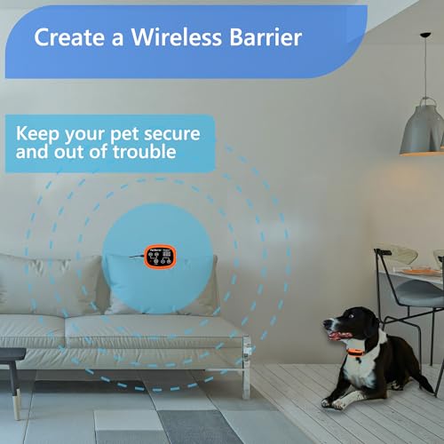 Indoor Pet Barrier for Home,Keeps Areas Off Limits,Dog Home Proofing, Waterproof/Rechargeable/Beep/Static Training Collar,Wireless Electric Fence,1 Dog Orange Kit For 1 Dogs - PawsPlanet Australia