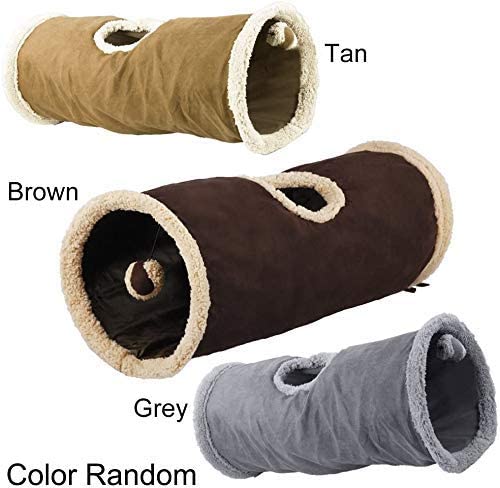 ALL FOR PAWS Collapsible Cat Tunnel Crinkle Cat Toys Play Tunnel Tube Lambswool - PawsPlanet Australia