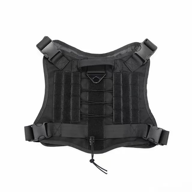 Tactical Dog Harness with Handle, Collar & Leash Set – No Pull Dog Vest with Adjustable Buckles, Reflective Patches & Heavy-Duty Nylon for Medium Dogs (Black) Black - PawsPlanet Australia