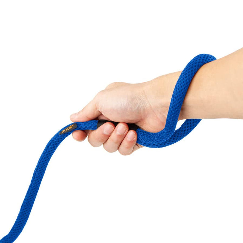 Gooby Mesh Leash - Blue, 4 FT - Breathable Mesh 4 Foot Leash for Small Dogs with Bolt Snap Clasp - On The Go Dog Leashes for Small, Medium, and Large Dogs 4 Feet - PawsPlanet Australia