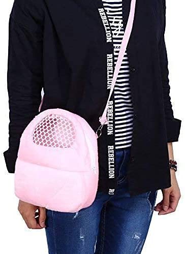 Sugar Glider Carrier Portable Travel Bag, Warm Pouch and Breathable Outdoor Portable Tote Bag for Guinea Pig Hedgehog Chinchilla Sugar Glider Hamster Squirrel Small Animal (Pink) pink