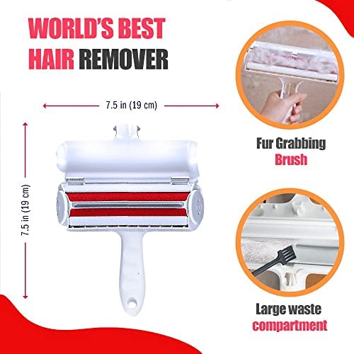 Pet Hair Remover - Lint Roller for Dog and Cat Hair | Portable, Reusable, Eco-Friendly Pet Hair Remover Brush for Couches, Carpet, Bedding, Clothes, and Car | Pet Supplies & Grooming | Blue - PawsPlanet Australia