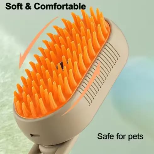 3-in-1 Cat Grooming Brush – Water Spray & Self-Cleaning Shedding Brush for Cats & Dogs – Pet Hair Removal & Massage Comb for Long & Short Hair (White). (White) White