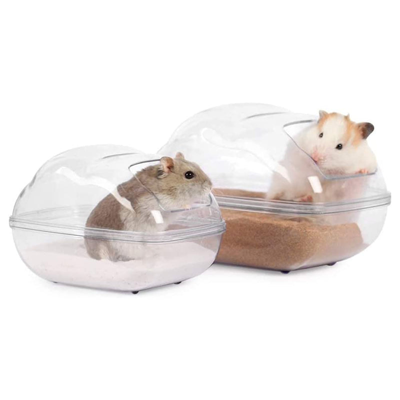 Hamster Small Animal Sand Bath Box Bathtub Critter's Bathroom with Bath Sand and Scoop Accessories for Mice Hedgehog Lemming Gerbils or Other Small Pets (Medium) +200g Sand+1 Spoon Medium - PawsPlanet Australia
