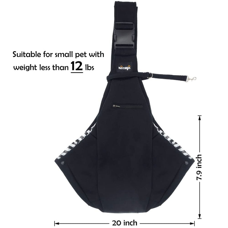 NATUYA Small Dog Carrier Sling Cat Sling,Adjustable Strap Hand Free Pet Puppy for Outdoor Traveling Subway (Black, Snap) - PawsPlanet Australia