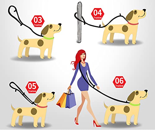 WINHYEPET True Love 7 In 1 Multi-Function Adjustable Dog Lead Hand Free Pet Training Leash Nylon Reflective Comfortable Multi-Purpose Dog Leash TLL2411(Orange,S) S Orange