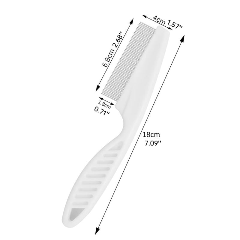 Flea Comb for Dogs and Cats, Pet Lice Comb Fine Tooth Grooming Tool for Removing Tear Stains, Fleas, Dandruff, Lice White