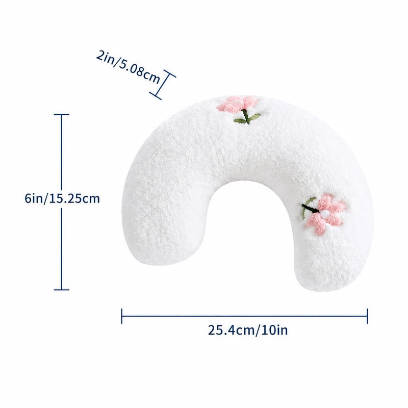 Cat Pillow Half Donut Cuddler, Ultra Soft Fluffy Calming, Machine Washable for Sleeping, Joint Relief, Nap Comfort and Travel, White