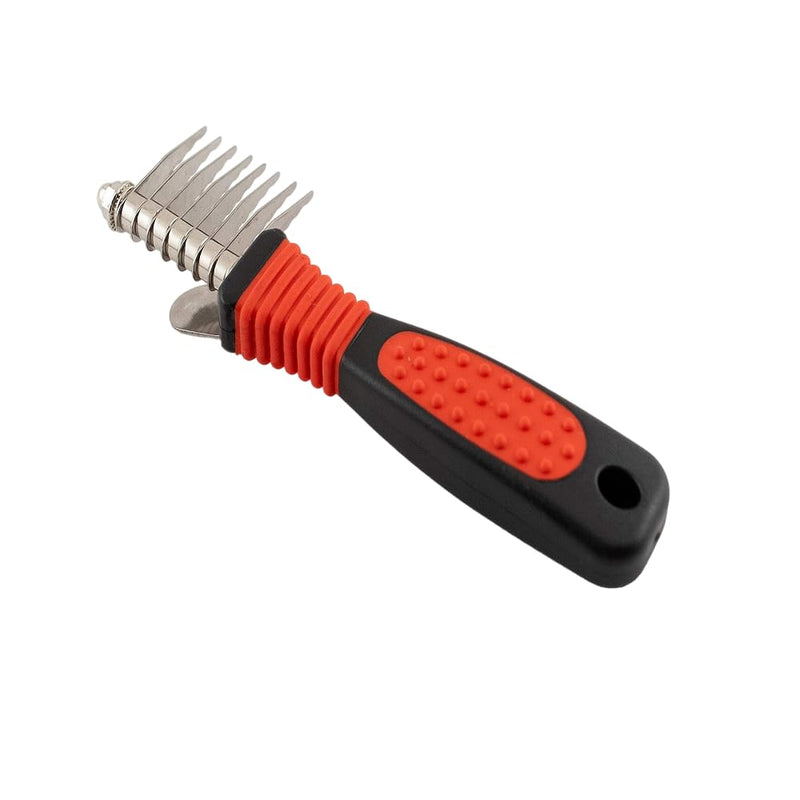 RYAN'S PET SUPPLIES Paw Brothers 8-Blade Dematting Brush, Comb Tool for Dog Grooming, Stainless Steel Blades, Comfort Grip, Gentle on Skin, Doodles, Poodles, Rake for Matted Fur Removal - PawsPlanet Australia