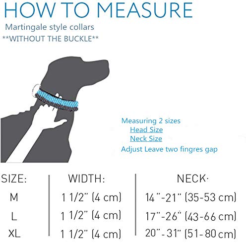 Martingale Collar 1.5 Inch Wide 1200D Extra Strong Nylon Dog Collar, No Pull Heavy Duty Dog Collar with 2-Color Stripe for Medium to XLarge Dogs (Medium, 1 1/2 Inch Wide, Red & Grey) Medium, 1 1/2 Inch Wide - PawsPlanet Australia