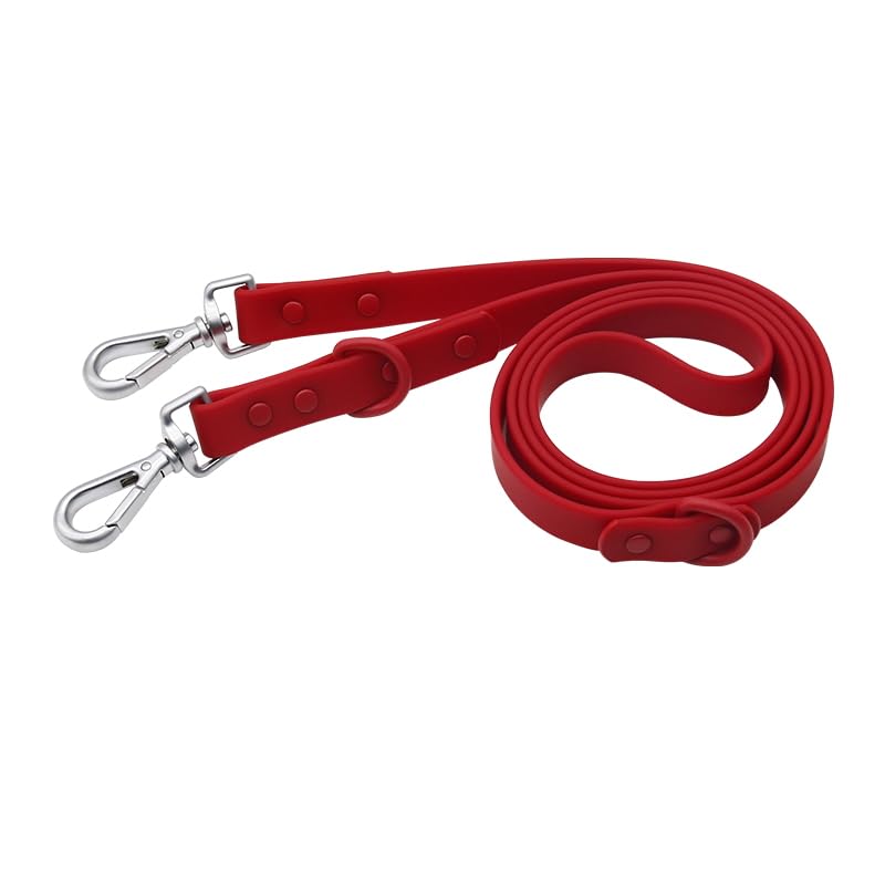 Dog Leash and Waste Bag Holder Set – Waterproof, Durable & Odor-Resistant – 2-Piece Walking Kit for Dogs – Comfortable Grip Lead + Dispenser with Clip – Ideal for Daily Walks & Travel Red - PawsPlanet Australia