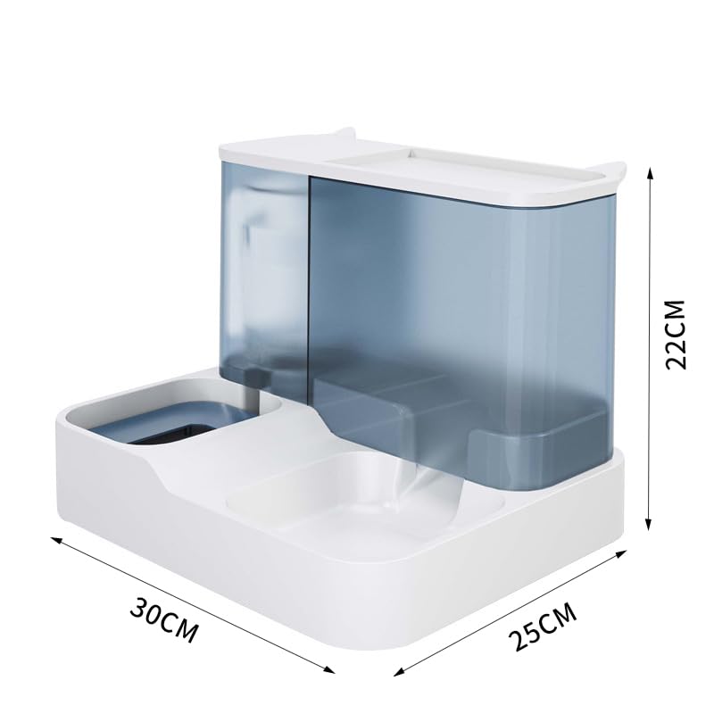 FAMILY'S BACKYARD Cat Bowls for Indoor,Automatic Cat Feeder,Dog Food Dispenser,Fully Enclosed Water Storage and Grain Storage Dual Function Pet Food Bowl,Size 30 * 25 * 22CM - PawsPlanet Australia