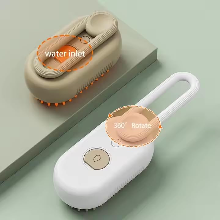 Steam Pet Grooming Brush for Dogs & Cats – Cordless Rechargeable Deshedding & Cleaning Tool, Soft-Bristle Steam Brush for Sensitive Skin, Removes Loose Hair & Dirt - PawsPlanet Australia