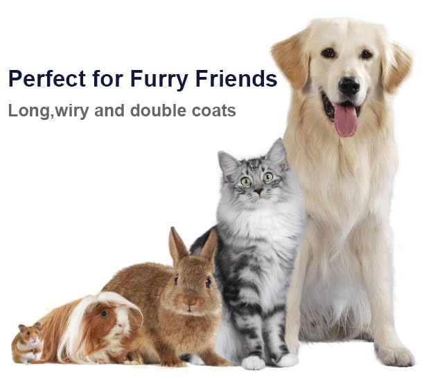 2 in 1 Dogs Cats Detangler Brush,Dematting Comb & Undercoat Rake for Dogs,Efficiently Detangling Shedding Loose Hair & Matted Fur, All Long Haired Pet - PawsPlanet Australia