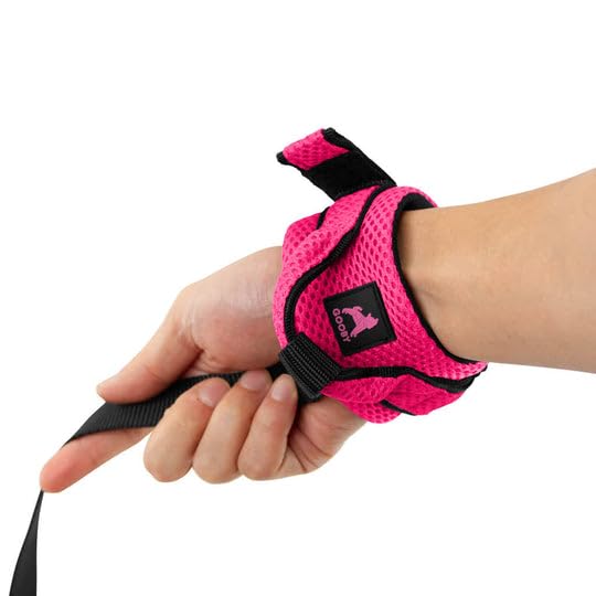 Gooby Soft Mesh Wrist Band Surfer Leash - Flamingo Pink, 6 FT - Comfortable Hands Free Leash with Elastic Band for Small, Medium and Large Dogs Wrist Band-Flamingo Pink 6 Feet