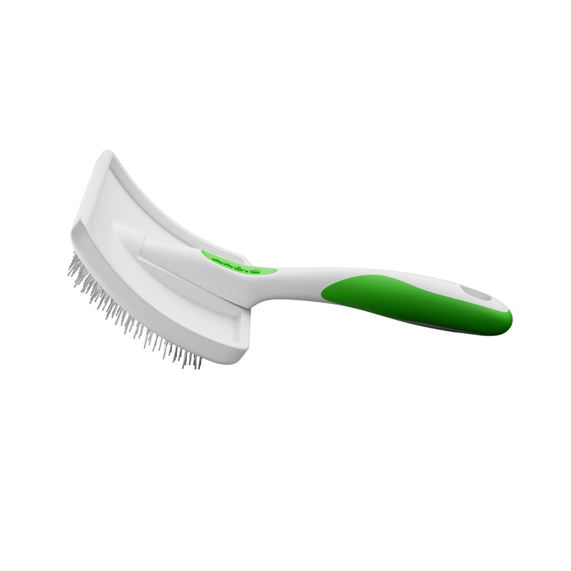 Andis 68540 Self-Cleaning Animal Slicker Brushes with Curved Stainless-Steel Bristles for All Breeds - Reduces Shedding by Up to 90%, Removes Tangles, Dirt & Loose Hair – Large, Green - PawsPlanet Australia