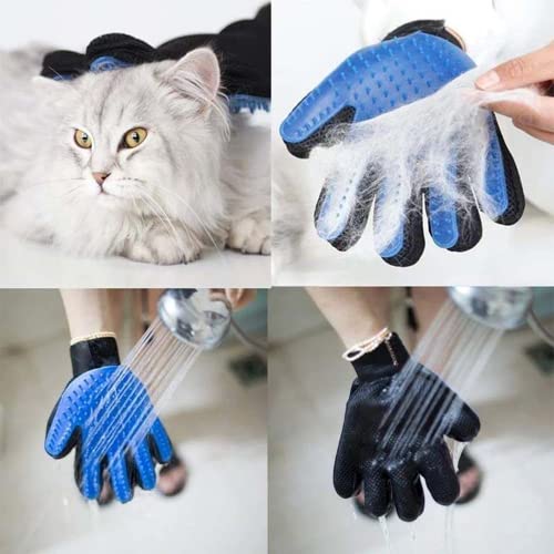 Pet Grooming Glove Pet Cleaning Brush Glove Pet grooming Massage gloves Perfect hair remover election commendable Brush Glove which is more Comfortable for Dog,Cat,Rabbit with pet animal with fur (short and long) along with nice design looks like five ...