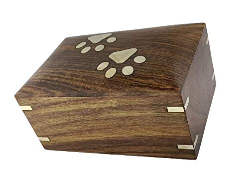Rosewood Pet Urn Box - Peaceful Pet Memorial Keepsake Urn for Dogs,Cats (Small : 6" x 4" x 3" - 45lbs or 20kg) Small : 6" x 4" x 3" - 45lbs or 20kg - PawsPlanet Australia