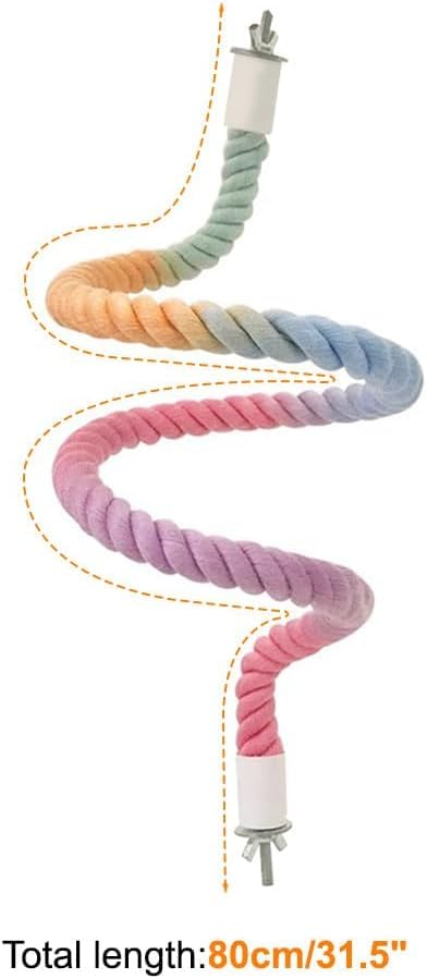 3 PCS of Bird perches Gradient Ropes, Used as Climbing Ropes for Parrot Cages, Rope Perch with Double Bird cage Swing Toy- Swing - PawsPlanet Australia