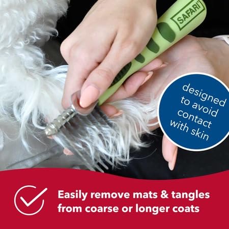 Coastal Pet Safari Dog De-Matting Comb & Slicker Dog Brush for Shedding - Comb & Brush for Dogs with Medium to Long Hair - Easy Detangling - Bundle - PawsPlanet Australia