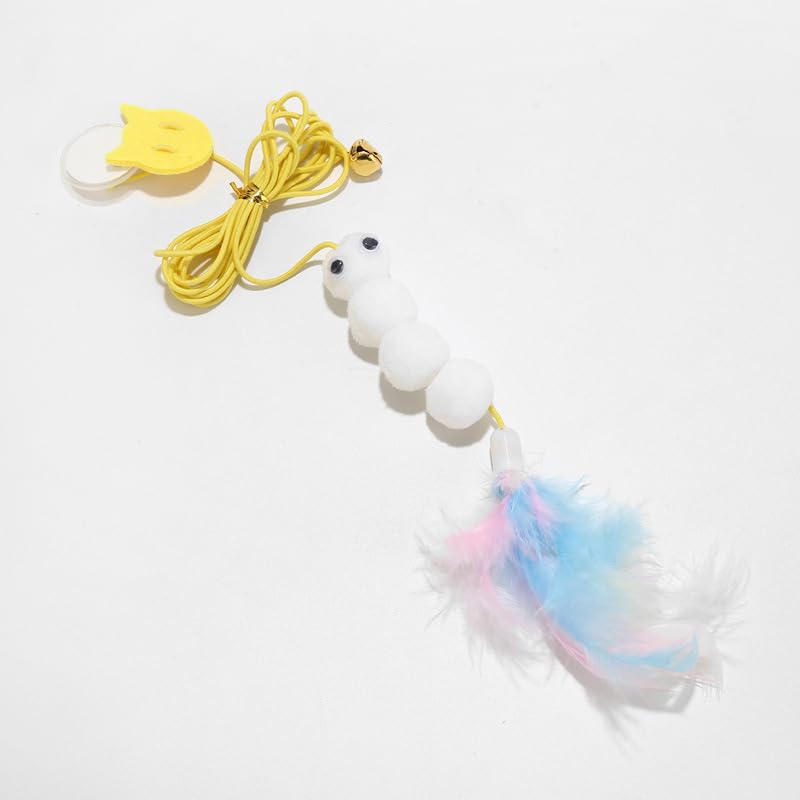 3 Pcs Interactive Toys for Indoor Cats, Best Hanging Cat Toys for Bored Cats, Spring Cat String Toys with Feathers and Bells, Door Hanging Self-Playing Cat Toys - PawsPlanet Australia