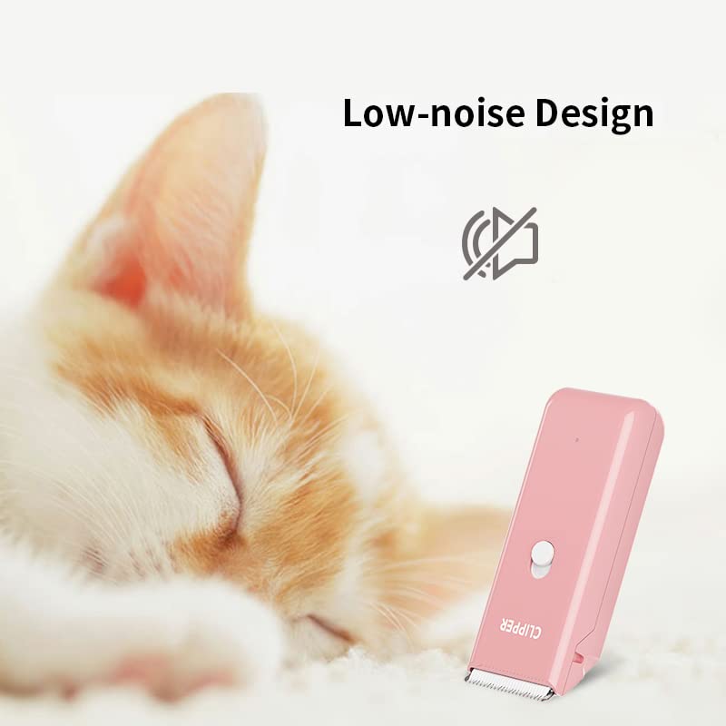 Favrison Dog Grooming Clippers Professional Dog Clippers with 2 Blades for Pet Hair Trimming, Rechargeable Cordless Pet Grooming Clippers for Dogs Cats Rabbits (Pink) Standard Pink - PawsPlanet Australia