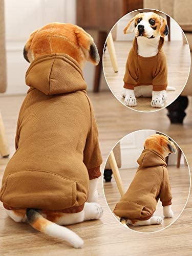 6 Pieces Dog Hoodie Dog Clothes Sweaters with Hat, Pet Winter Clothes Warm Hoodies Coat Sweater for Small Dogs Chihuahua(S) S - PawsPlanet Australia