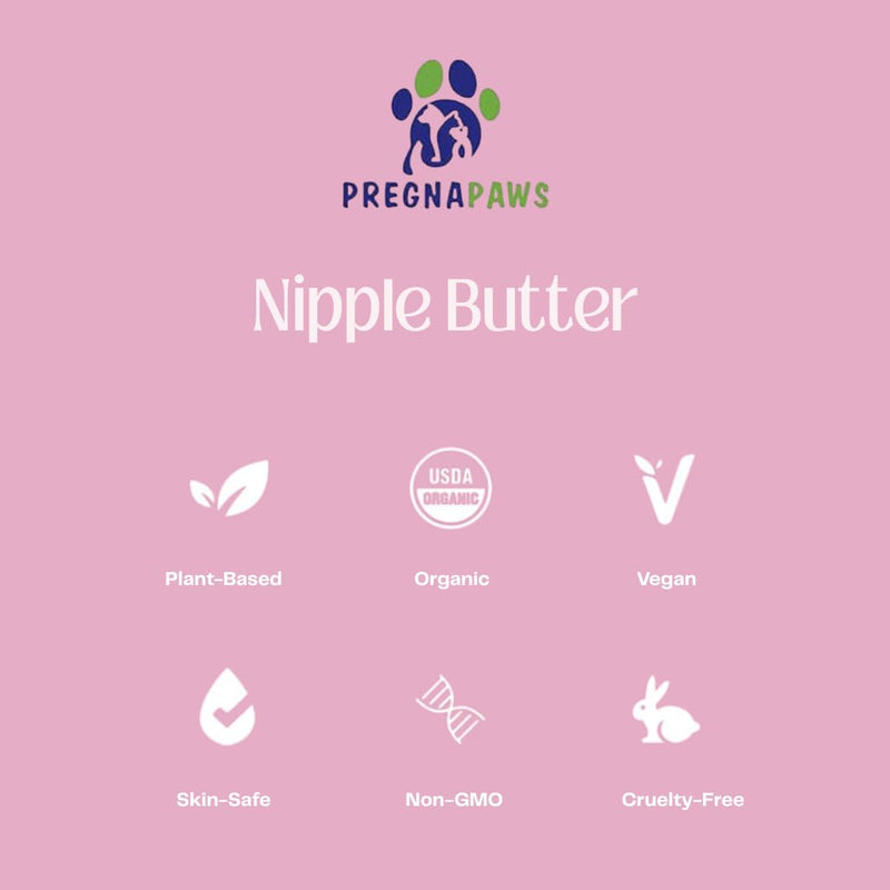 Nipple Soothing Balm for Nursing Dogs & Cats – Lick-Safe, Lanolin-Free, All-Natural Nipple Butter – Soothes Chapped & Cracked Skin – Coconut Oil, Shea Butter, Vitamin E, 2.11 oz - PawsPlanet Australia