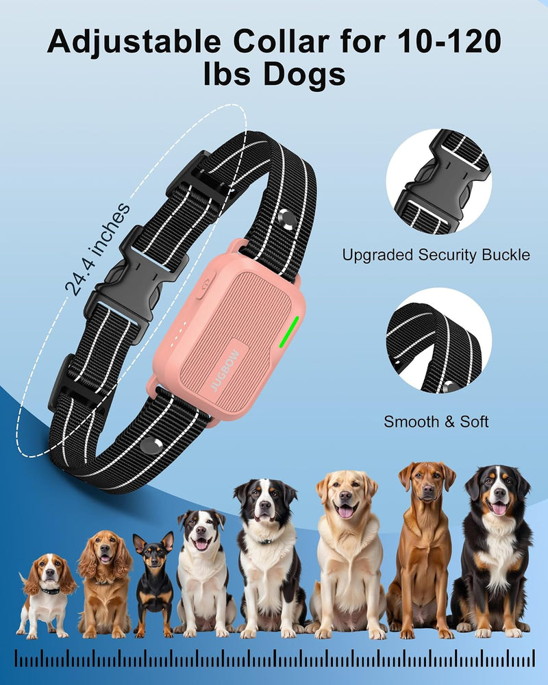 Jugbow Dog Shock Collar - 4200FT Dog Training Collar with Remote, IPX7 Waterproof Electric Collar with 4 Training Modes, Security Lock, Rechargeable e-Collar for Dogs 10-120lbs(Pink)