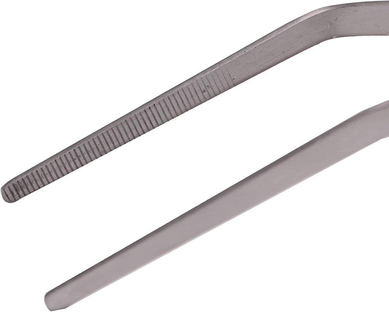 18.9 inch Heavy Duty Extra Long Tweezers for Salt & Fresh Water Fish Tank, Curved SUS 304 Stainless Steel Aquascape Tweezers for Aquarium & Terrarium, Large Metal Snake Feeding Tongs