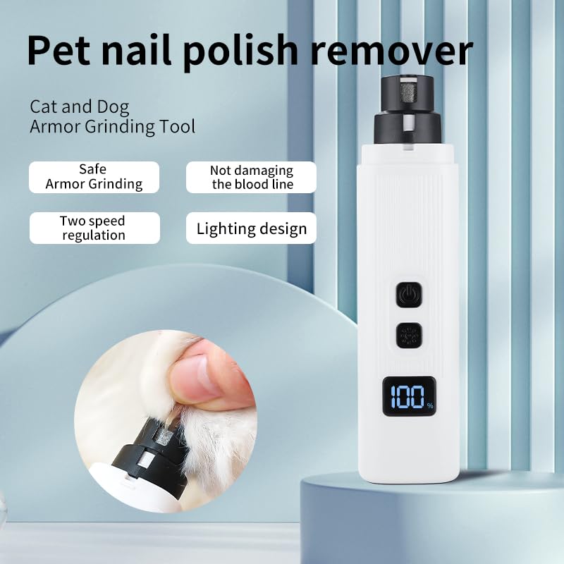 Dog Nail Grinders Quiet Electric Dog Nail Trimmer & Rechargeable Dog Nails Clippers Pet Nail Grinder and Dog Nail File for Cats Small Medium Large Breed Dogs Dog Paw Trimmer with LED