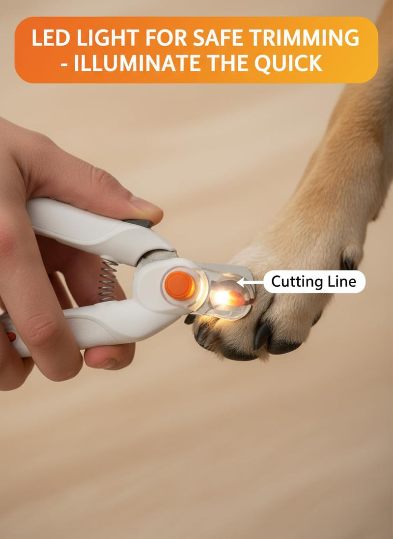 Dog Nails Clippers and Trimmers with Safety Guard Professional Pet Nail Clipper for Large Medium Small Breed Rechargeable Low Noise Cat Nail Grinder LED Light for Dogs Cats Rabbits Guinea Pigs - PawsPlanet Australia