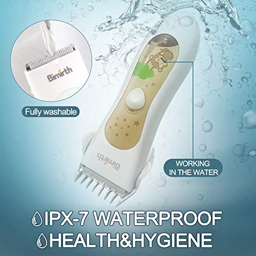Bimirth Kids Hair Clipper, Silent Baby Hair Clipper, Quiet Hair Trimmer for Children, Cordless Toddler Haircut Machine, USB Rechargeable, Waterproof, 3 Guide Combs (with Storage Bag) With Storage Bag - PawsPlanet Australia