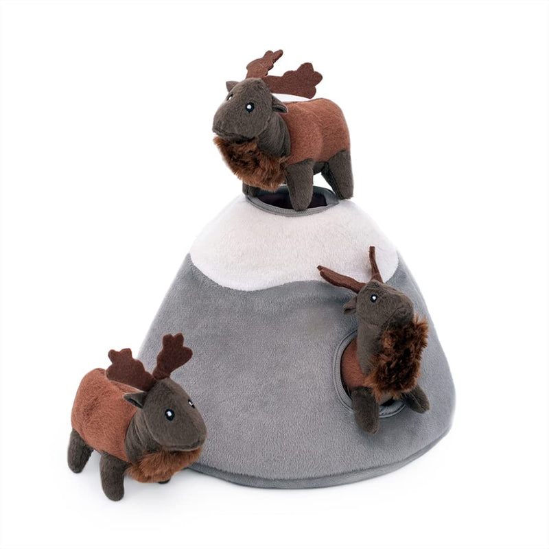 ZippyPaws Woodland Friends Burrow Interactive Dog Toys - Hide and Seek Dog Toys and Puppy Toys, Colorful Squeaky Dog Toys, and Plush Dog Puzzles, Elk Mountain - PawsPlanet Australia