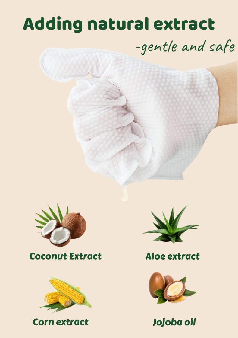 10-Pack Pet Cleaning Glove Wipes with Lid | Extra Thick Dog & Cat Grooming Gloves | Rinse-Free Bath Wipes with Coconut, Aloe, Corn & Jojoba for Odor Control & Daily Care 10 count - PawsPlanet Australia