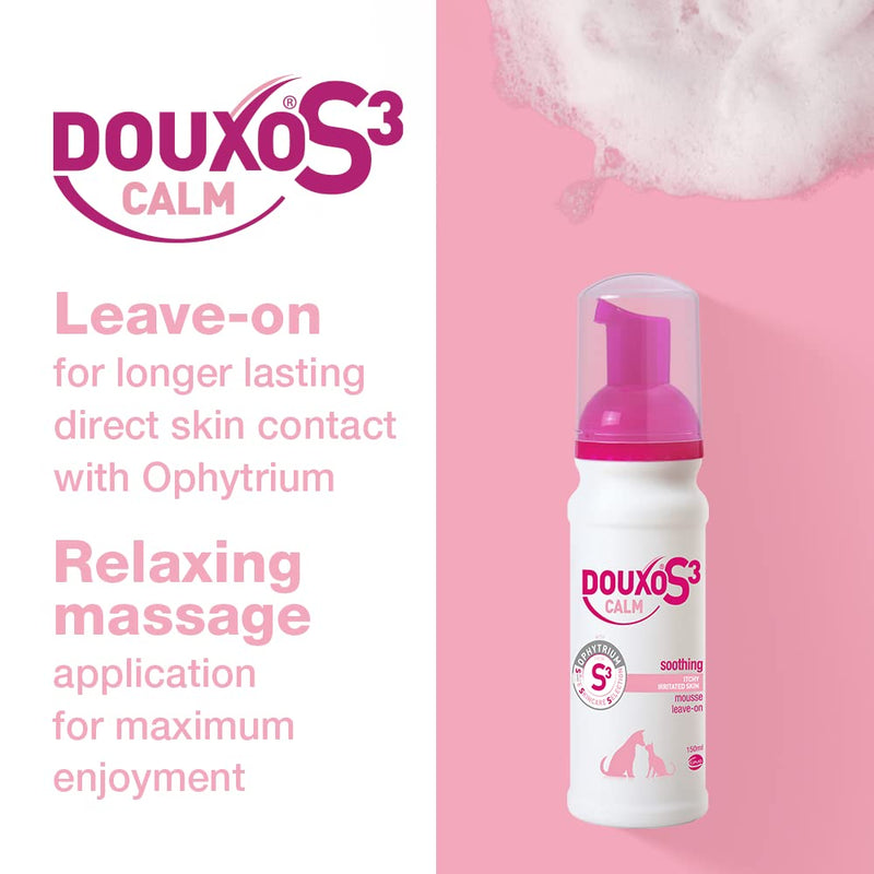 Douxo S3 Calm Mousse 5.1 oz (150 mL) - For Dogs and Cats with Allergic, Itchy Skin