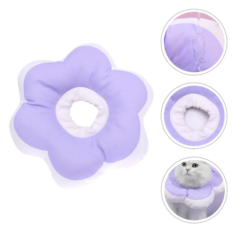 ABOOFAN Pet Neck Brace for Cats made of PP Cotton Protects against licking and scratching Purple color Simple design for recovery and wound protection
