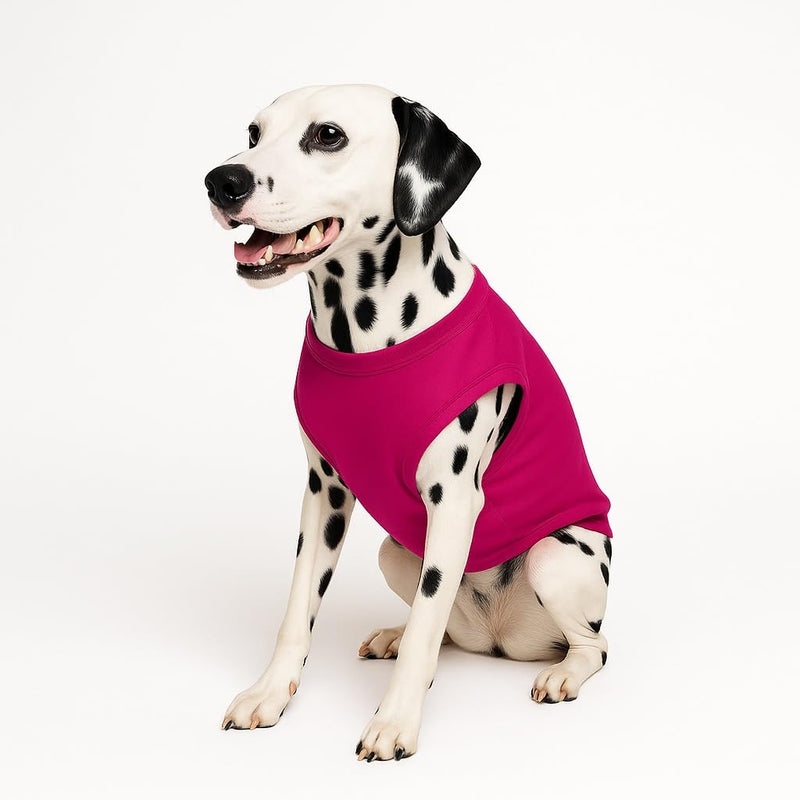 Pit Crew Dog Tee Shirt | Sleeveless | Racing | Motor Sport Fan | Trackside | Fast Lane | Birthday (Hot Pink, Small 49) Hot Pink - PawsPlanet Australia