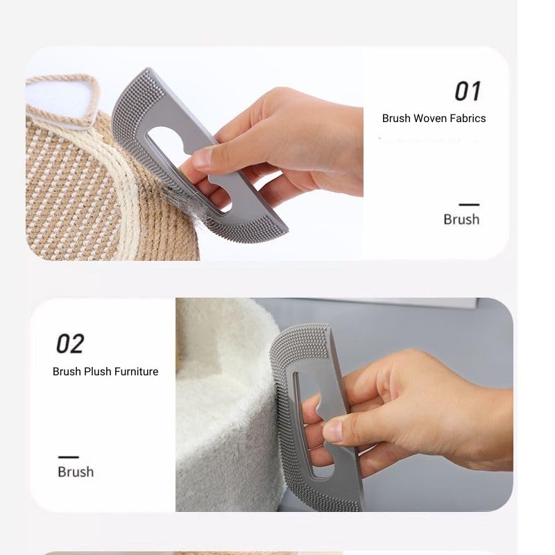Reusable Soft Rubber Cat Dog Hair Removal Brush Gray (2 Pack) - Washable Pet Hair Deshedding Cleaning Tool for Indoor Cats, Dogs, Couch, Carpet & Furniture - PawsPlanet Australia