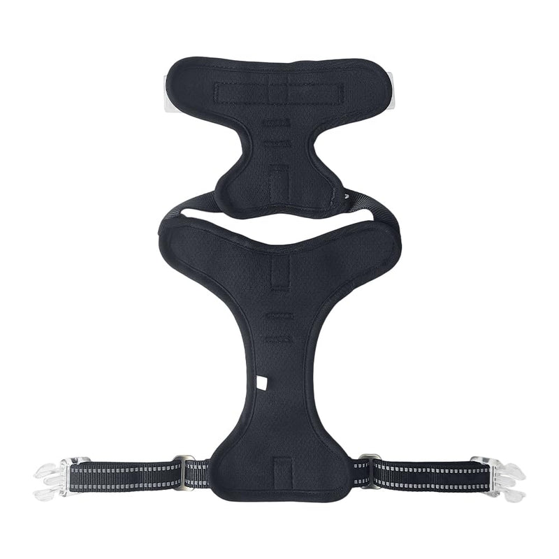 OUT'N WILD Quality No-Pull Dog Harness with 2 Leash Clips. Adjustable Soft Padded Reflective No-Choke Pet Oxford Vest, Easy Control Handle, Premium Transparent Buckles and Perl Nickel Hardware:Black/S Black S - PawsPlanet Australia
