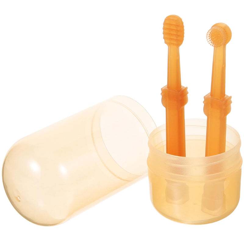 Yardwe Dog Toothbrush Set with Soft Bristles and Ergonomic Handle Includes 2 Pet Toothbrushes and Storage Holder for Effective Oral Care and Tartar Prevention